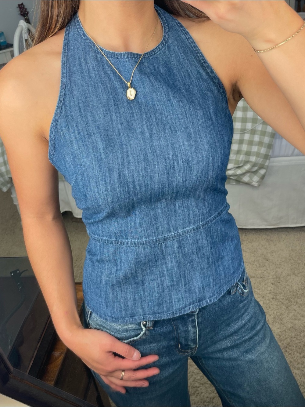 Blue Denim Halter Top